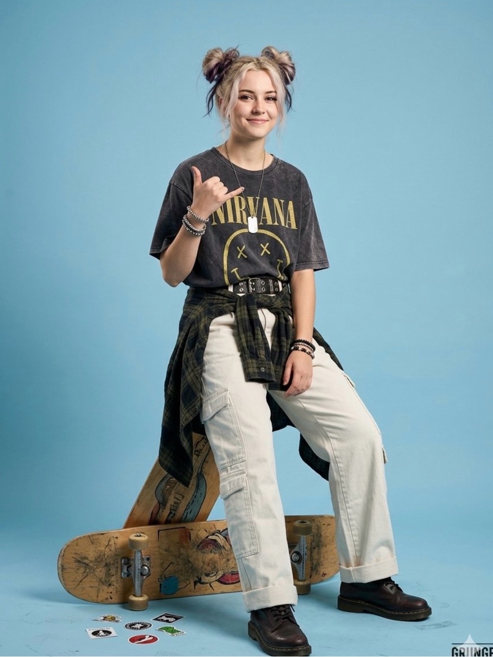 Hot Topic Retro Cargo jeans off White w/contrast Stitching Hi-Rise Carpenter-NWT